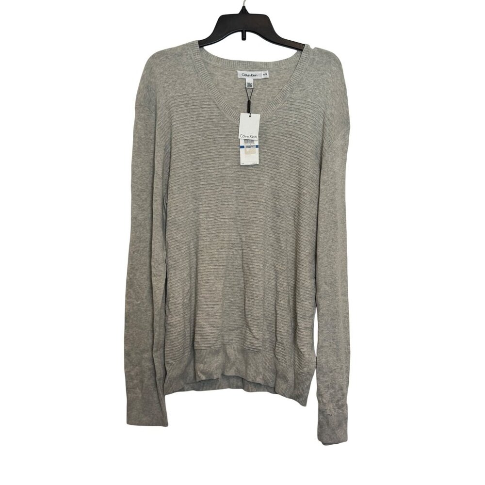 Calvin Klein Womens XL Gray Sweater New With Tags 68% Cotton 32% Modal Made In C